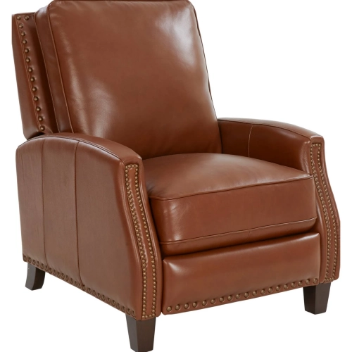 Melrose Manual Recliner in Colchester Bitters Brown Top Grain Leather w/ Nailhead Trim